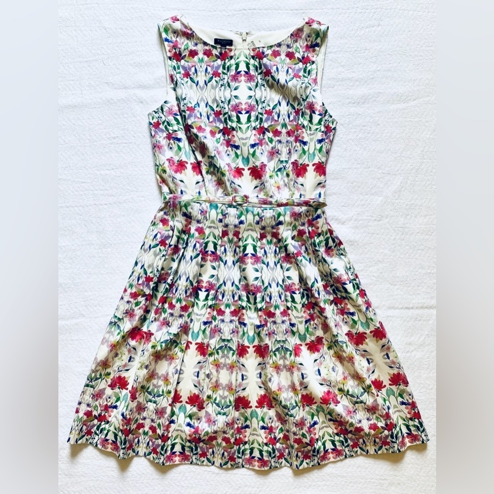 💃 Talbots summer Floral Print Dress with Belt size 14 WP